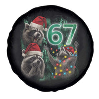 Funny Christmas 67 Meme Racoon Spare Tire Cover Howling at The Moon - Wonder Print Shop