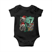 Funny Christmas 67 Meme Racoon Baby Onesie Howling at The Moon - Wonder Print Shop
