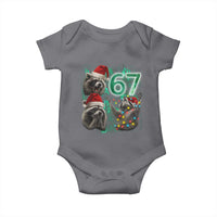 Funny Christmas 67 Meme Racoon Baby Onesie Howling at The Moon - Wonder Print Shop