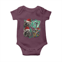 Funny Christmas 67 Meme Racoon Baby Onesie Howling at The Moon - Wonder Print Shop