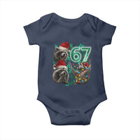 Funny Christmas 67 Meme Racoon Baby Onesie Howling at The Moon - Wonder Print Shop