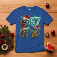 Funny Christmas 67 Meme Racoon T Shirt Howling at The Moon - Wonder Print Shop