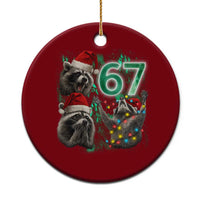 Funny Christmas 67 Meme Racoon Ceramic Ornament Howling at The Moon - Wonder Print Shop