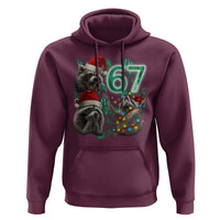Funny Christmas 67 Meme Racoon Hoodie Howling at The Moon - Wonder Print Shop