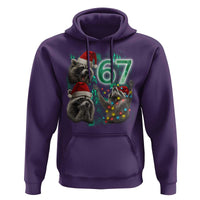 Funny Christmas 67 Meme Racoon Hoodie Howling at The Moon - Wonder Print Shop