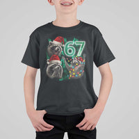 Funny Christmas 67 Meme Racoon T Shirt For Kid Howling at The Moon - Wonder Print Shop