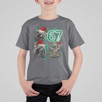 Funny Christmas 67 Meme Racoon T Shirt For Kid Howling at The Moon - Wonder Print Shop
