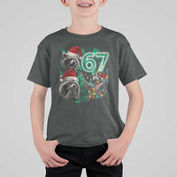 Funny Christmas 67 Meme Racoon T Shirt For Kid Howling at The Moon - Wonder Print Shop