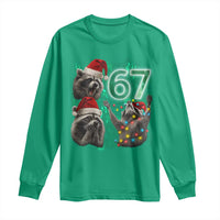 Funny Christmas 67 Meme Racoon Long Sleeve Shirt Howling at The Moon - Wonder Print Shop
