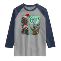 Funny Christmas 67 Meme Racoon Raglan Shirt Howling at The Moon - Wonder Print Shop