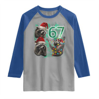 Funny Christmas 67 Meme Racoon Raglan Shirt Howling at The Moon - Wonder Print Shop