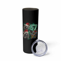 Funny Christmas 67 Meme Racoon Skinny Tumbler Howling at The Moon - Wonder Print Shop