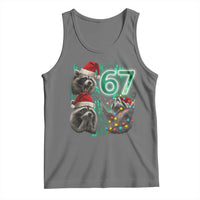 Funny Christmas 67 Meme Racoon Tank Top Howling at The Moon - Wonder Print Shop