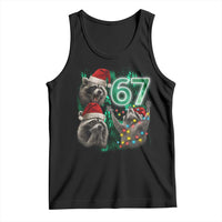Funny Christmas 67 Meme Racoon Tank Top Howling at The Moon - Wonder Print Shop