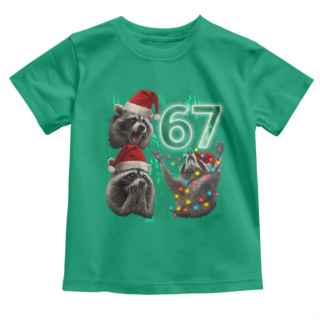 Funny Christmas 67 Meme Racoon Toddler T Shirt Howling at The Moon - Wonder Print Shop