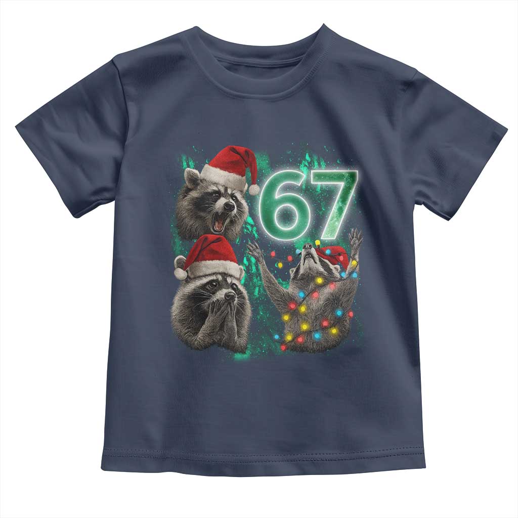 Funny Christmas 67 Meme Racoon Toddler T Shirt Howling at The Moon - Wonder Print Shop