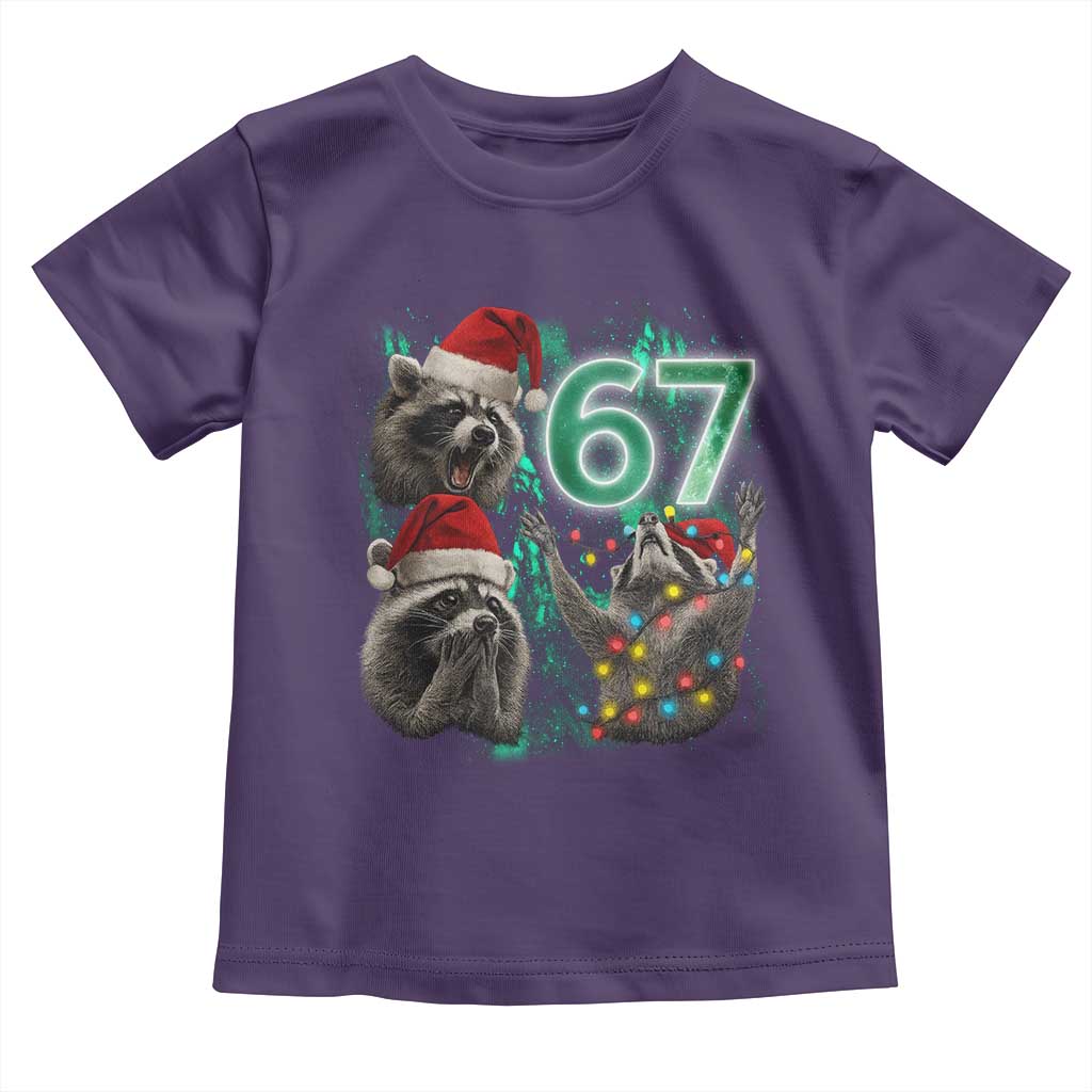 Funny Christmas 67 Meme Racoon Toddler T Shirt Howling at The Moon - Wonder Print Shop