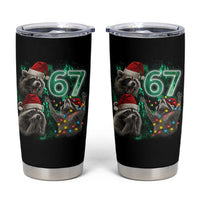 Funny Christmas 67 Meme Racoon Tumbler Cup Howling at The Moon - Wonder Print Shop