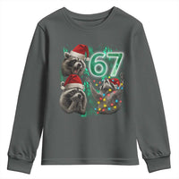 Funny Christmas 67 Meme Racoon Youth Sweatshirt Howling at The Moon - Wonder Print Shop