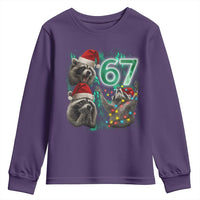 Funny Christmas 67 Meme Racoon Youth Sweatshirt Howling at The Moon - Wonder Print Shop