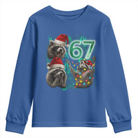 Funny Christmas 67 Meme Racoon Youth Sweatshirt Howling at The Moon - Wonder Print Shop