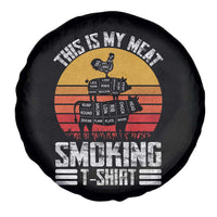 BBQ Spare Tire Cover Smoker Themed Retro Vintage My Meat Smoking