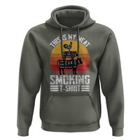 BBQ Hoodie Smoker Themed Retro Vintage My Meat Smoking