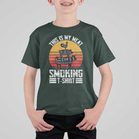 BBQ T Shirt For Kid Smoker Themed Retro Vintage My Meat Smoking - Wonder Print Shop