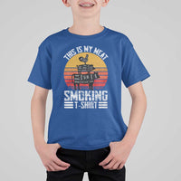 BBQ T Shirt For Kid Smoker Themed Retro Vintage My Meat Smoking - Wonder Print Shop