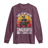 BBQ Long Sleeve Shirt Smoker Themed Retro Vintage My Meat Smoking