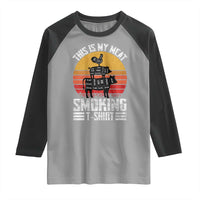 BBQ Raglan Shirt Smoker Themed Retro Vintage My Meat Smoking