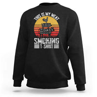 BBQ Sweatshirt Smoker Themed Retro Vintage My Meat Smoking - Wonder Print Shop