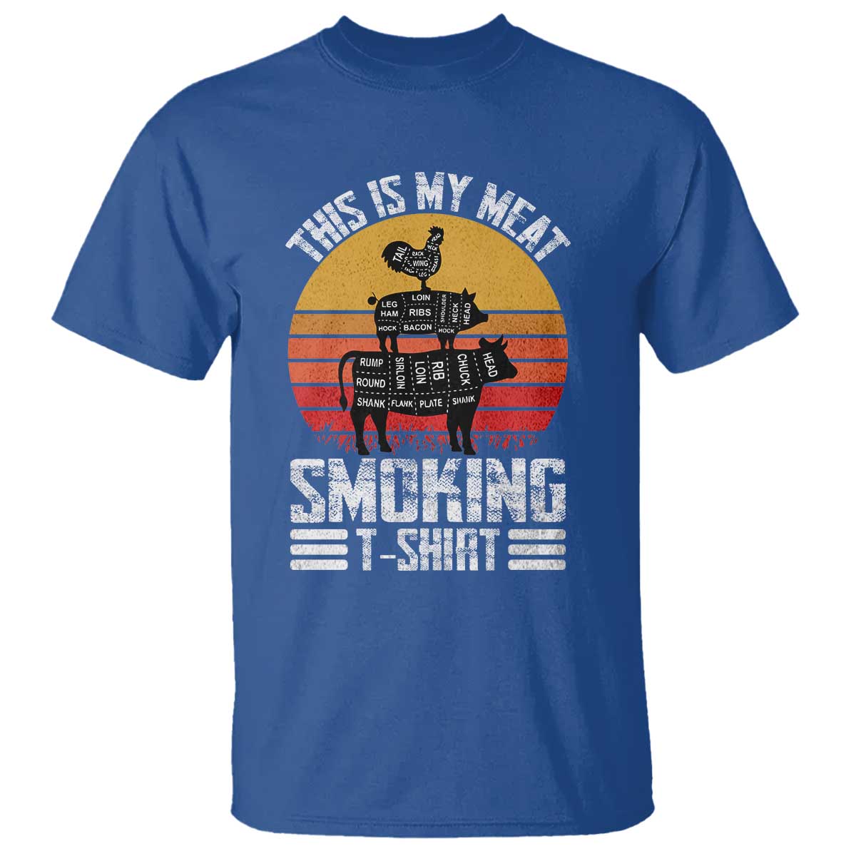 BBQ T Shirt Smoker Themed Retro Vintage My Meat Smoking - Wonder Print Shop