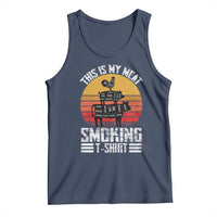 BBQ Tank Top Smoker Themed Retro Vintage My Meat Smoking