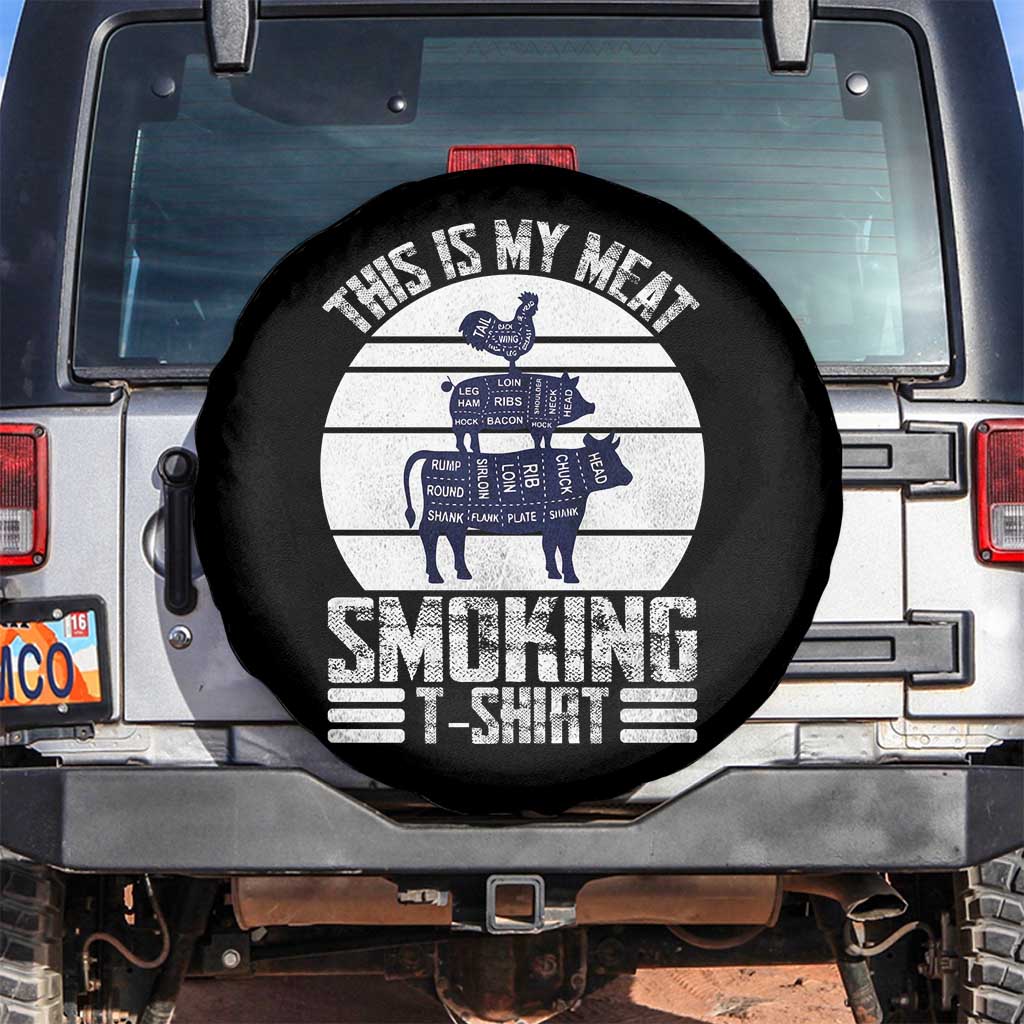 BBQ Spare Tire Cover Retro This Is My Meat Smoking Barbeque Dad