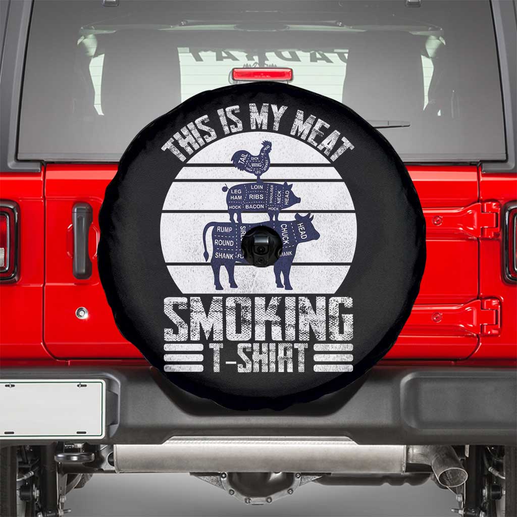 BBQ Spare Tire Cover Retro This Is My Meat Smoking Barbeque Dad