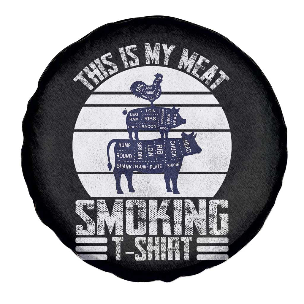 BBQ Spare Tire Cover Retro This Is My Meat Smoking Barbeque Dad