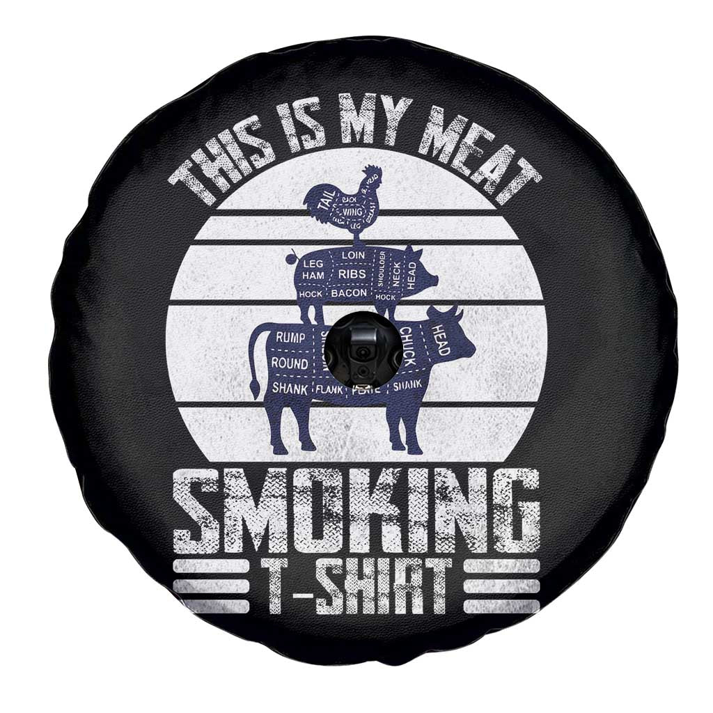 BBQ Spare Tire Cover Retro This Is My Meat Smoking Barbeque Dad