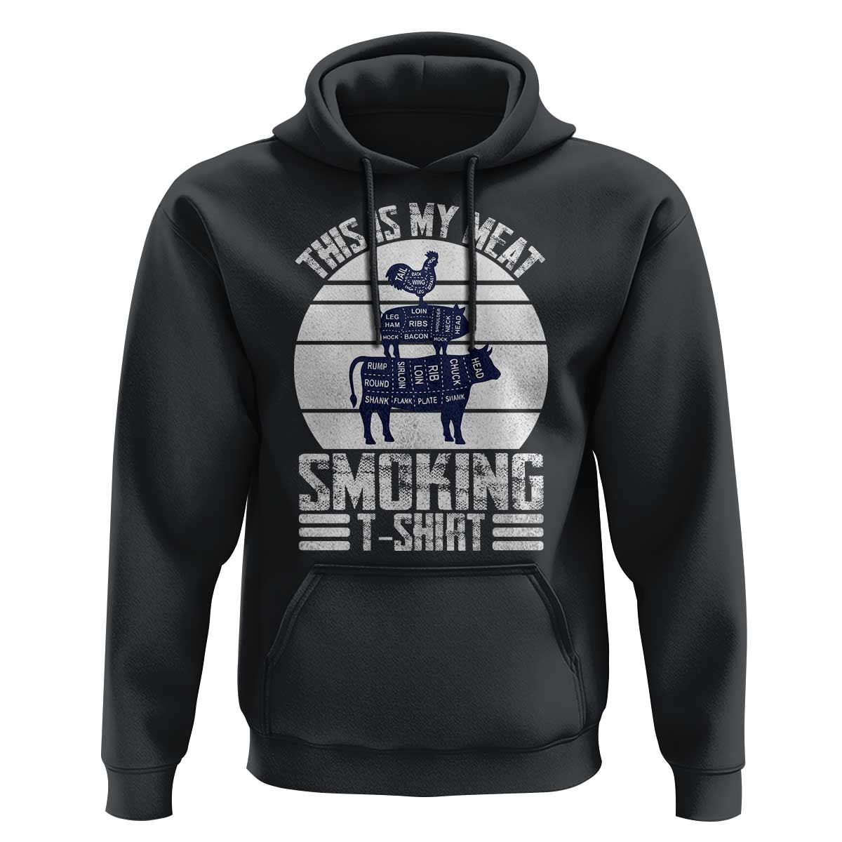 BBQ Hoodie Retro This Is My Meat Smoking Barbeque Dad