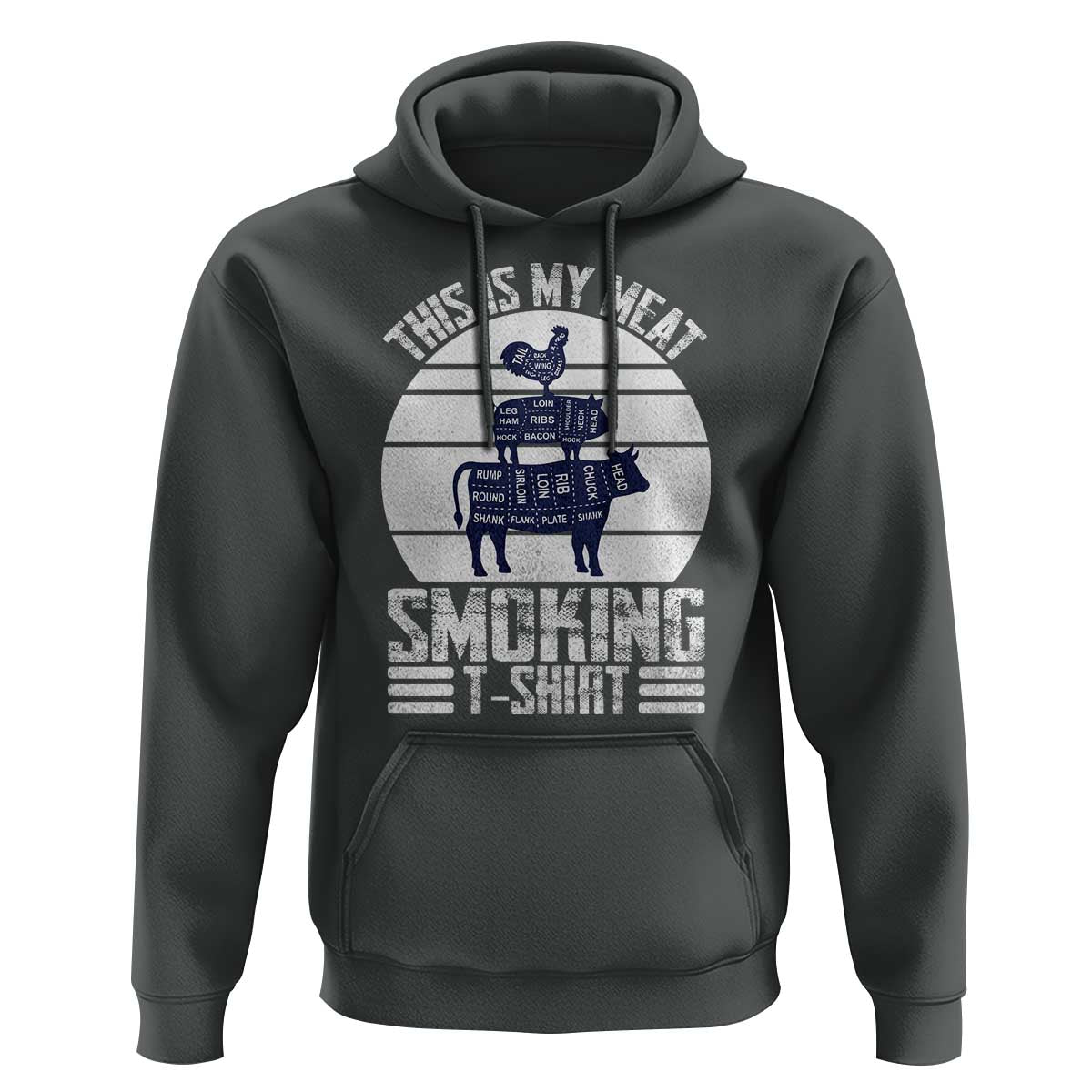 BBQ Hoodie Retro This Is My Meat Smoking Barbeque Dad