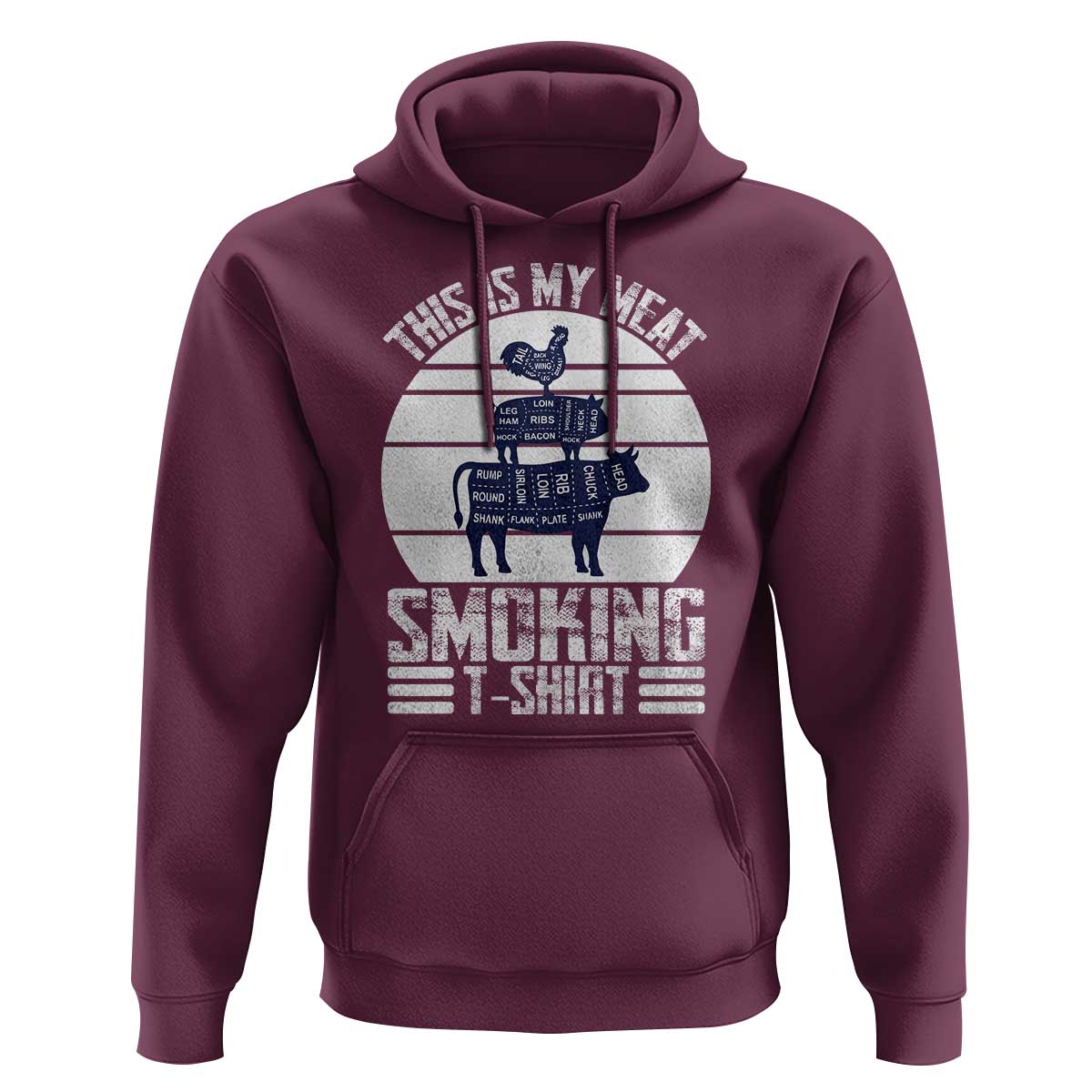 BBQ Hoodie Retro This Is My Meat Smoking Barbeque Dad