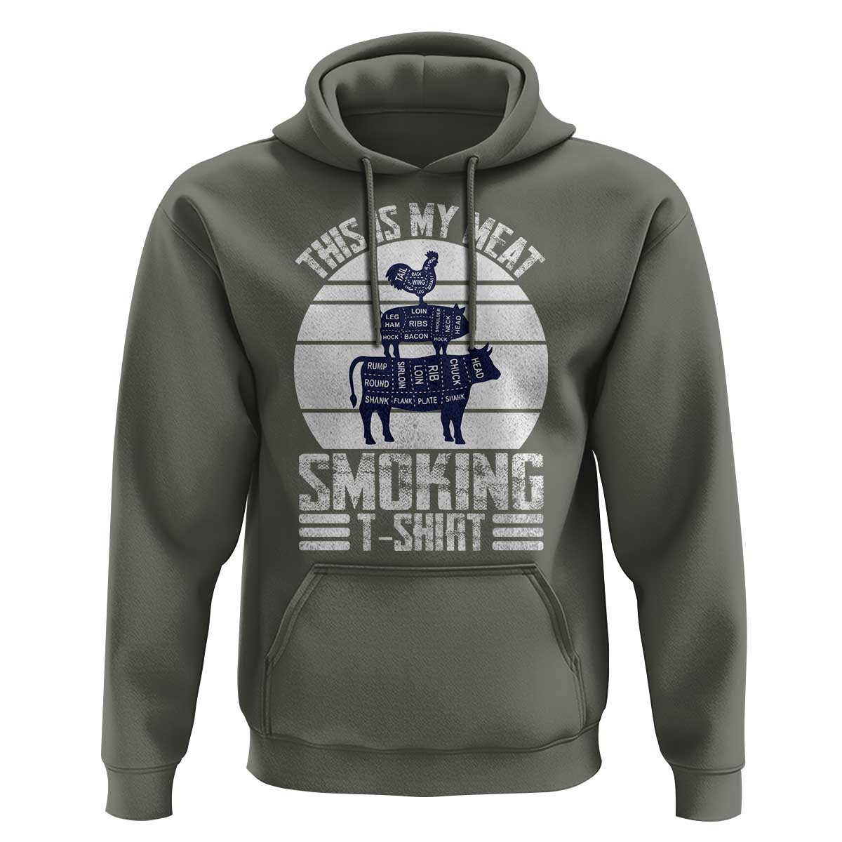 BBQ Hoodie Retro This Is My Meat Smoking Barbeque Dad