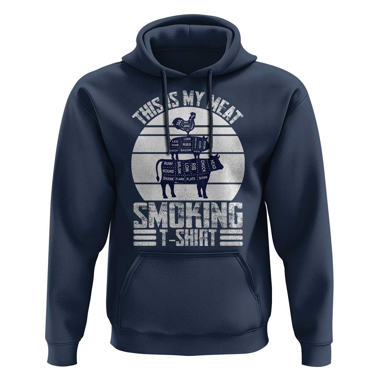BBQ Hoodie Retro This Is My Meat Smoking Barbeque Dad