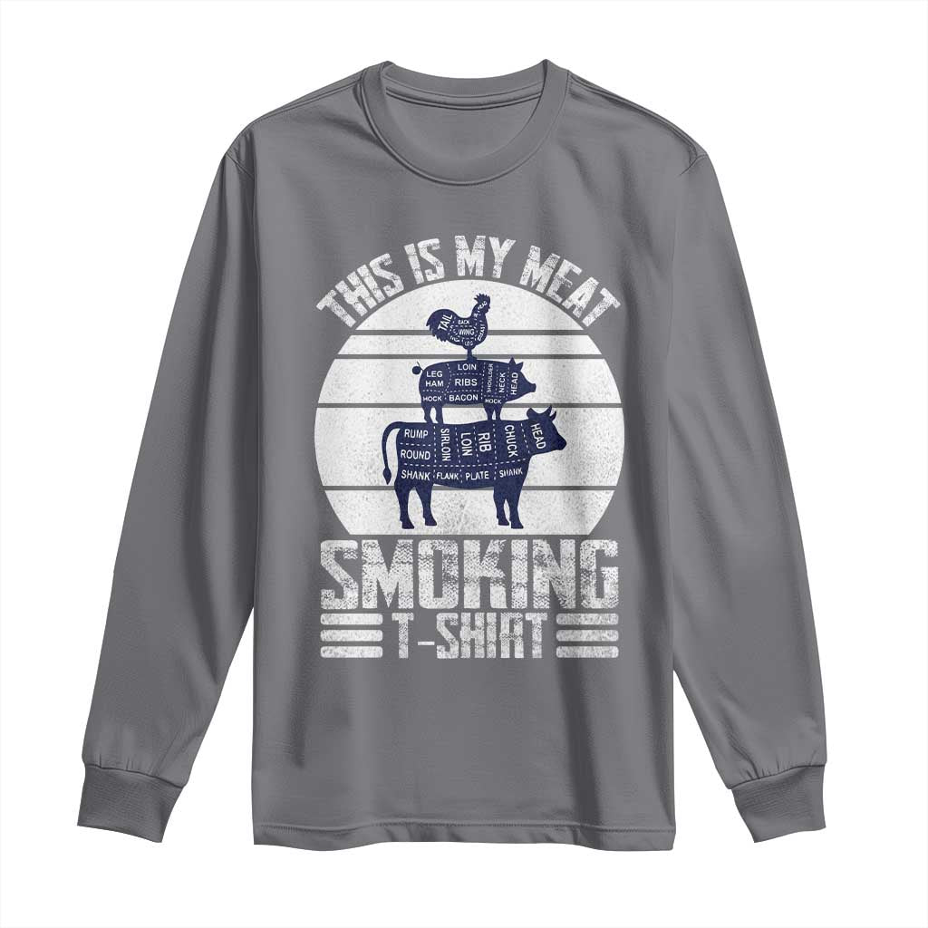 BBQ Long Sleeve Shirt Retro This Is My Meat Smoking Barbeque Dad