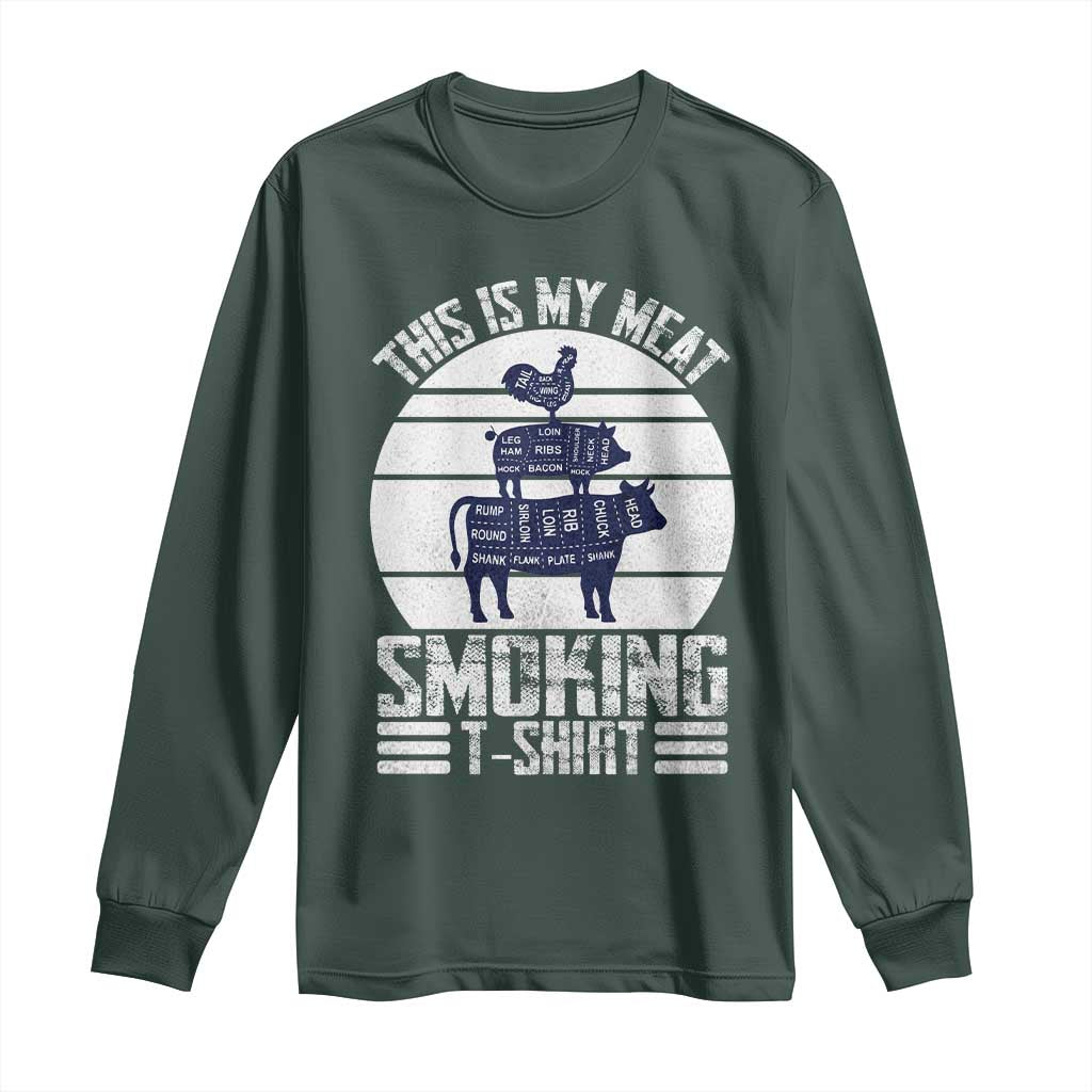 BBQ Long Sleeve Shirt Retro This Is My Meat Smoking Barbeque Dad