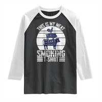BBQ Raglan Shirt Retro This Is My Meat Smoking Barbeque Dad