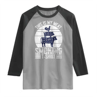 BBQ Raglan Shirt Retro This Is My Meat Smoking Barbeque Dad