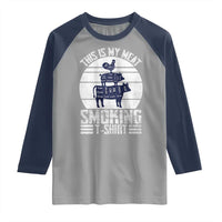 BBQ Raglan Shirt Retro This Is My Meat Smoking Barbeque Dad