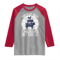 BBQ Raglan Shirt Retro This Is My Meat Smoking Barbeque Dad