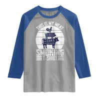 BBQ Raglan Shirt Retro This Is My Meat Smoking Barbeque Dad